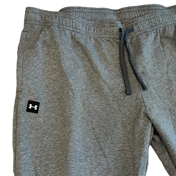 Under Armour Men's Rival Fleece Joggers Size 4XL Heather Grey Drawstring Pockets - Picture 5 of 8